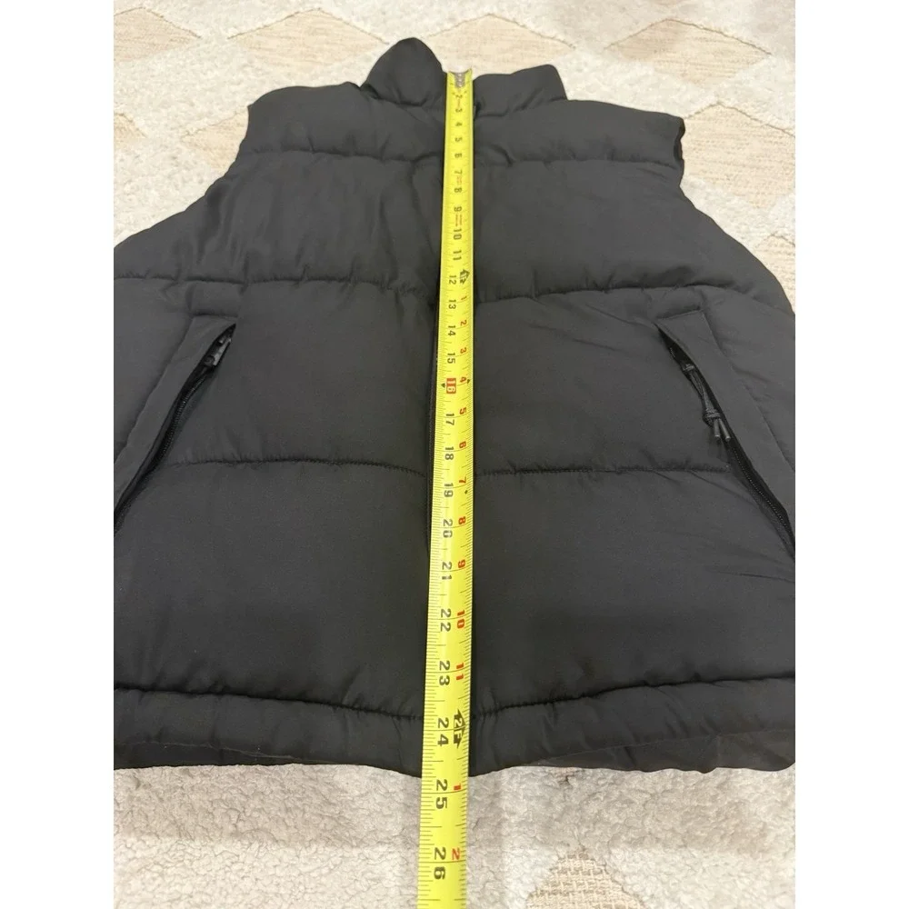 Aeropostale Black Quilted Heavyweight Puffer Vest Full Zip Size Small - Picture 5 of 13